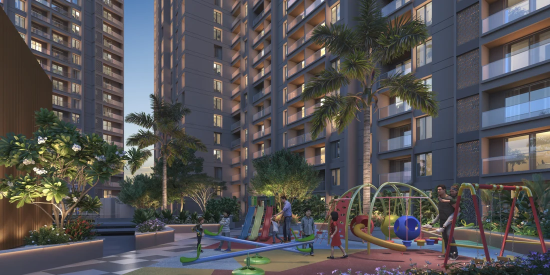Their kind of outdoors. Architectural render of children amenities