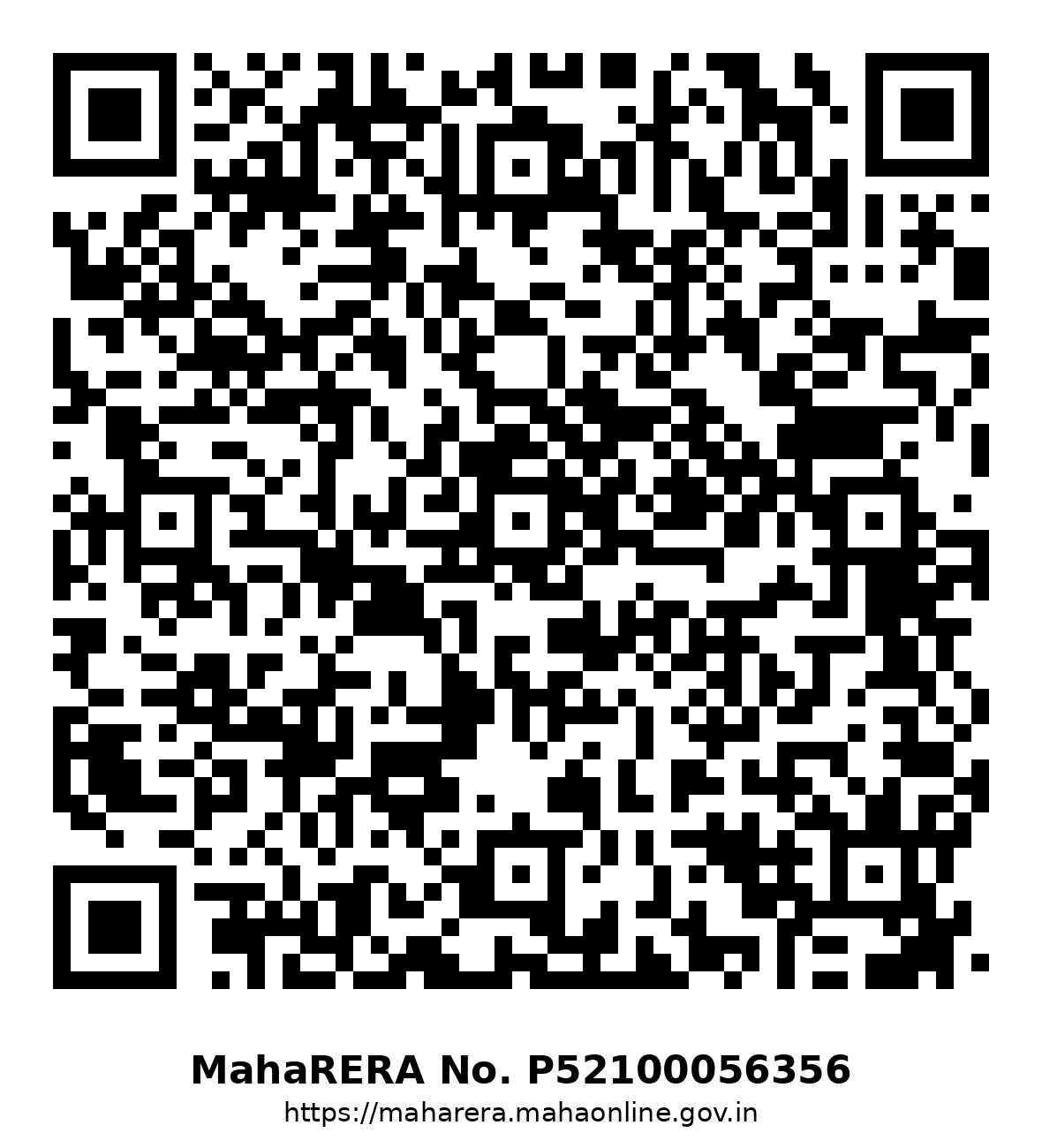 MahaRERA registration QR code for Wing F