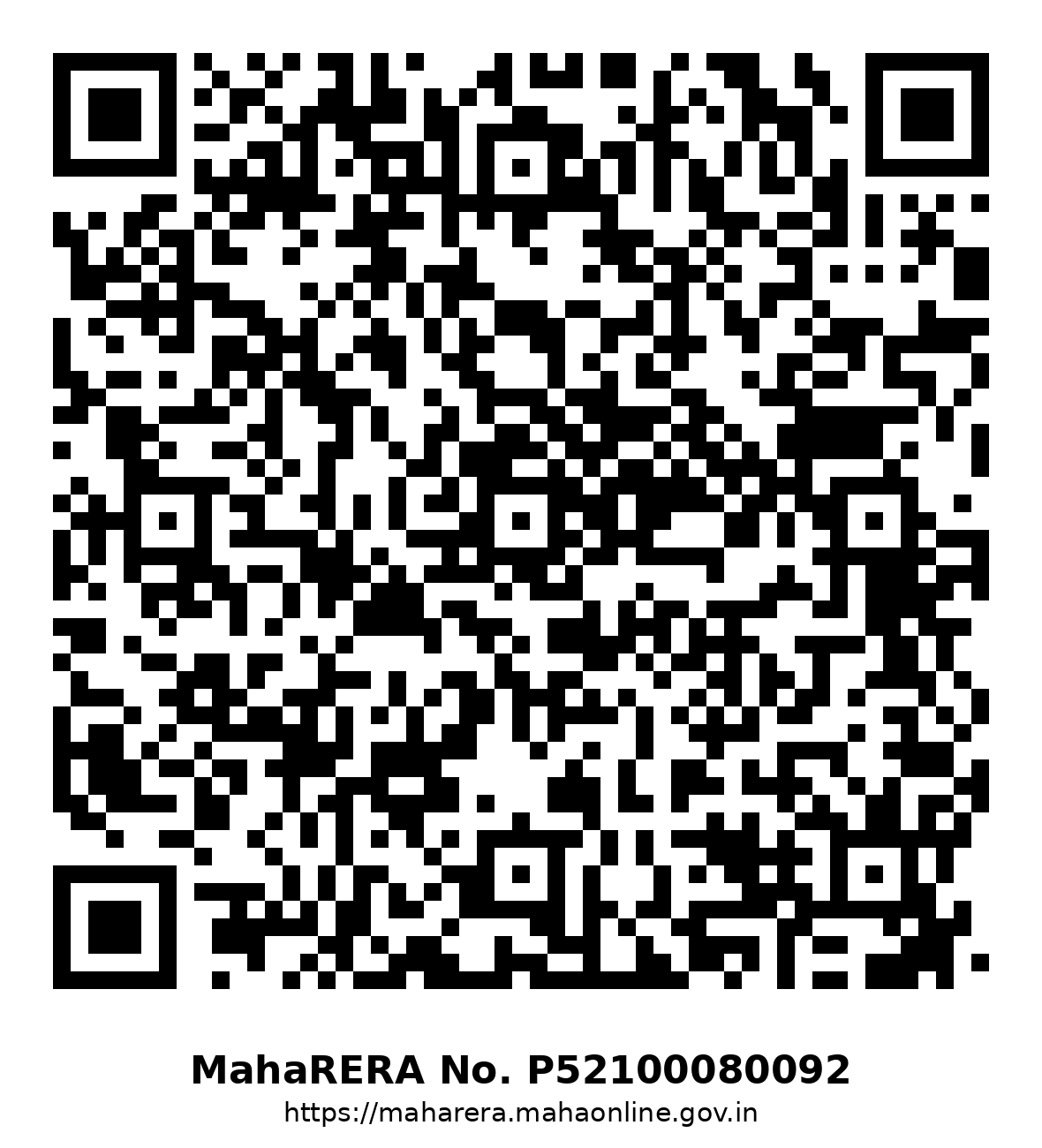 MahaRERA registration QR code for Wing G